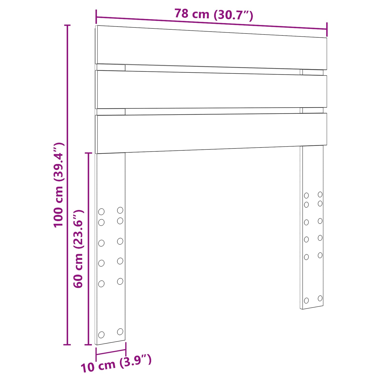 Κεφαλάρι Σκυρόδεμα Γκρι 75 cm Επεξεργασμένο ξύλο - Pakobazaar