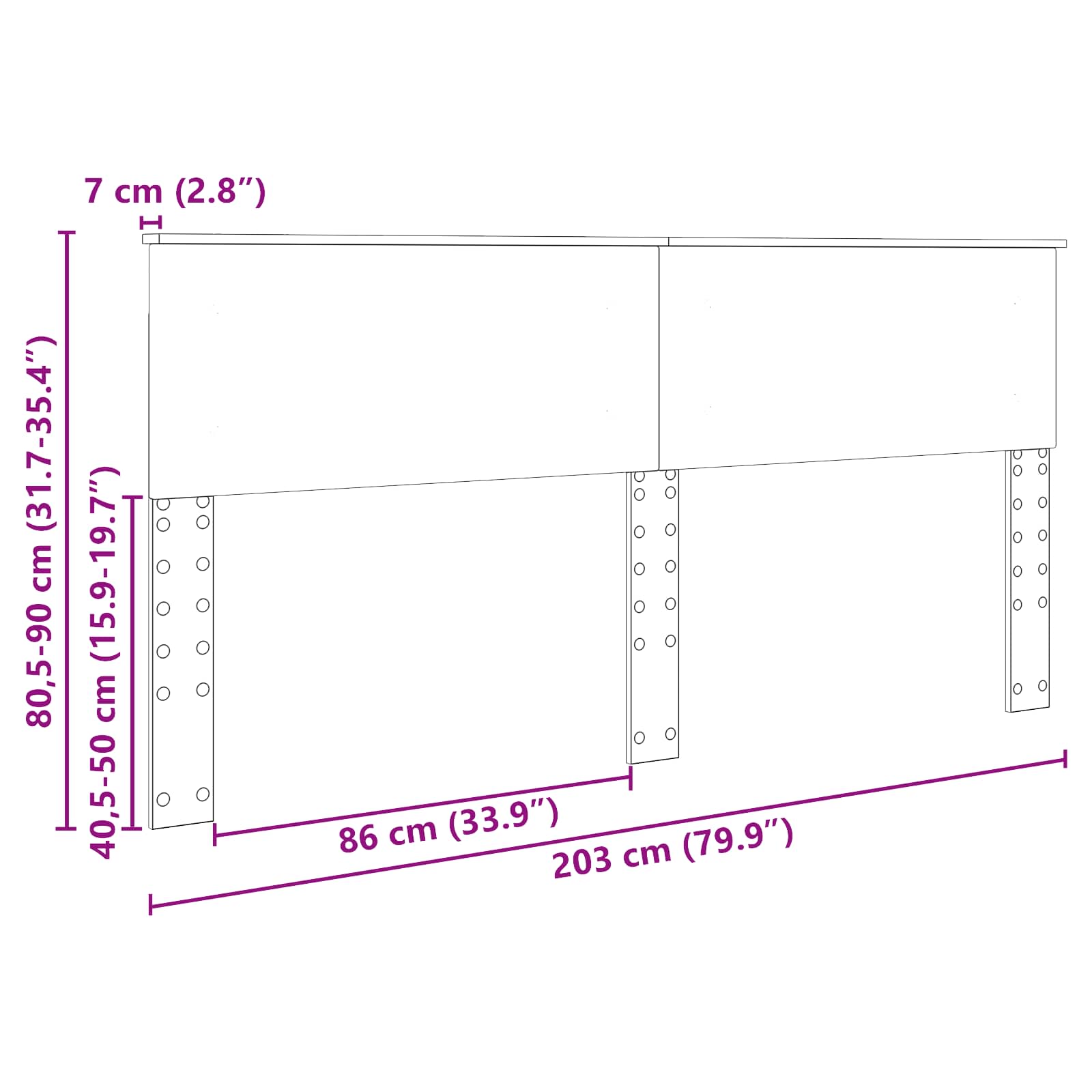 Κεφαλάρι Παλιό Ξύλο 200 cm Επεξεργασμένο ξύλο - Pakobazaar