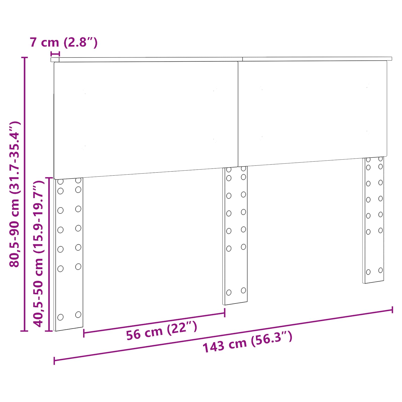 Κεφαλάρι Παλιό Ξύλο 140 cm Επεξεργασμένο ξύλο - Pakobazaar