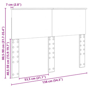 Κεφαλάρι Λαμπερό Λευκό 135 cm Επεξεργασμένο ξύλο - Pakobazaar