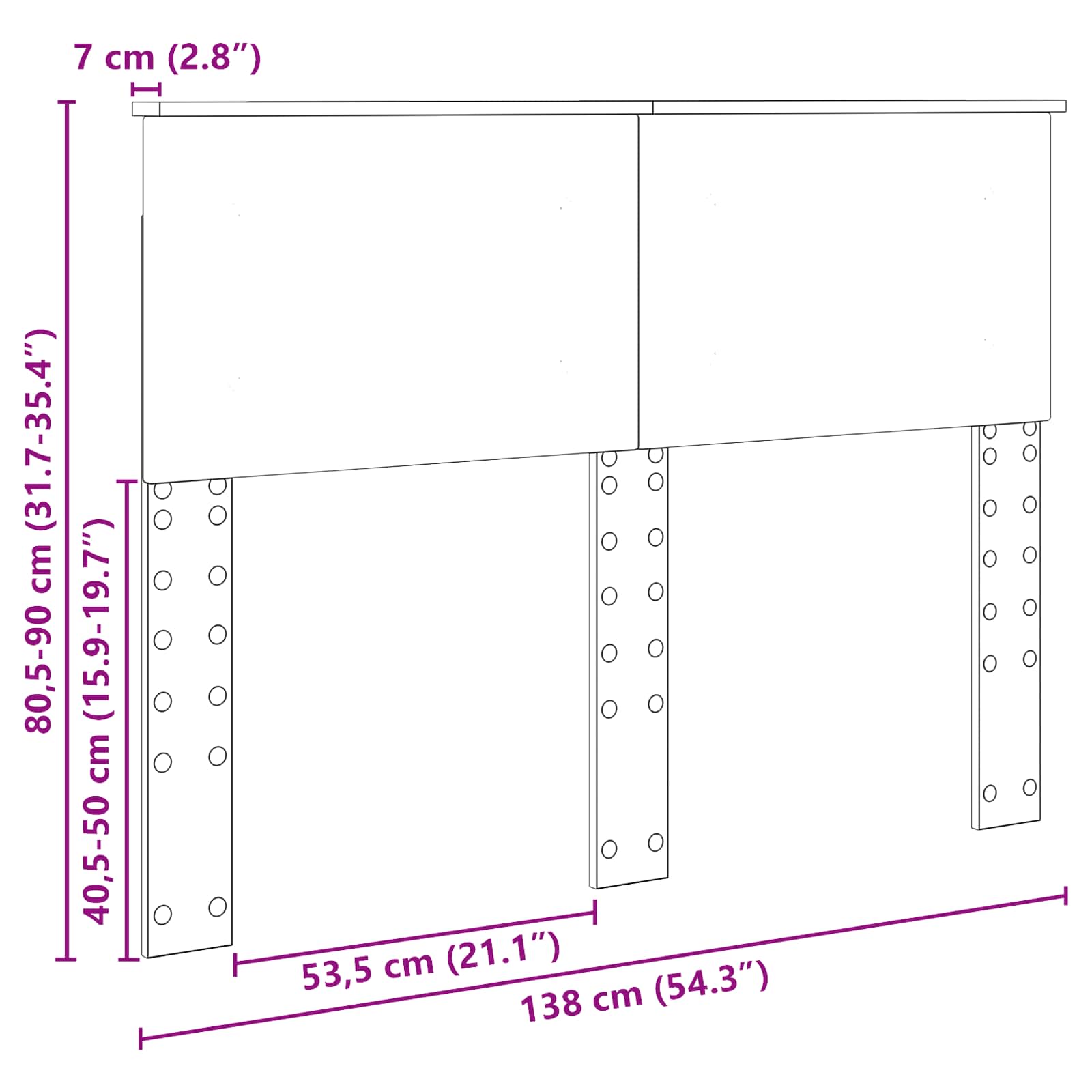 Κεφαλάρι Καπνιστό Δρύς 135 cm Επεξεργασμένο ξύλο - Pakobazaar