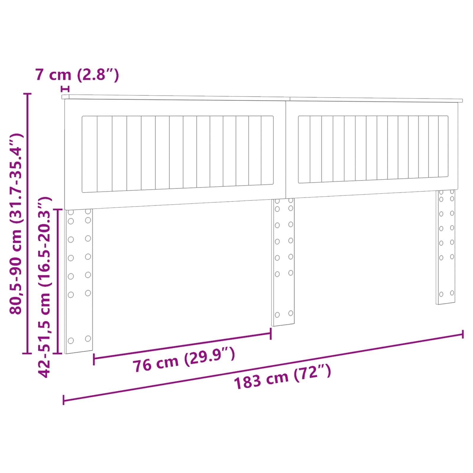 Κεφαλάρι Δρύς Sonoma 180 cm Επεξεργασμένο ξύλο - Pakobazaar