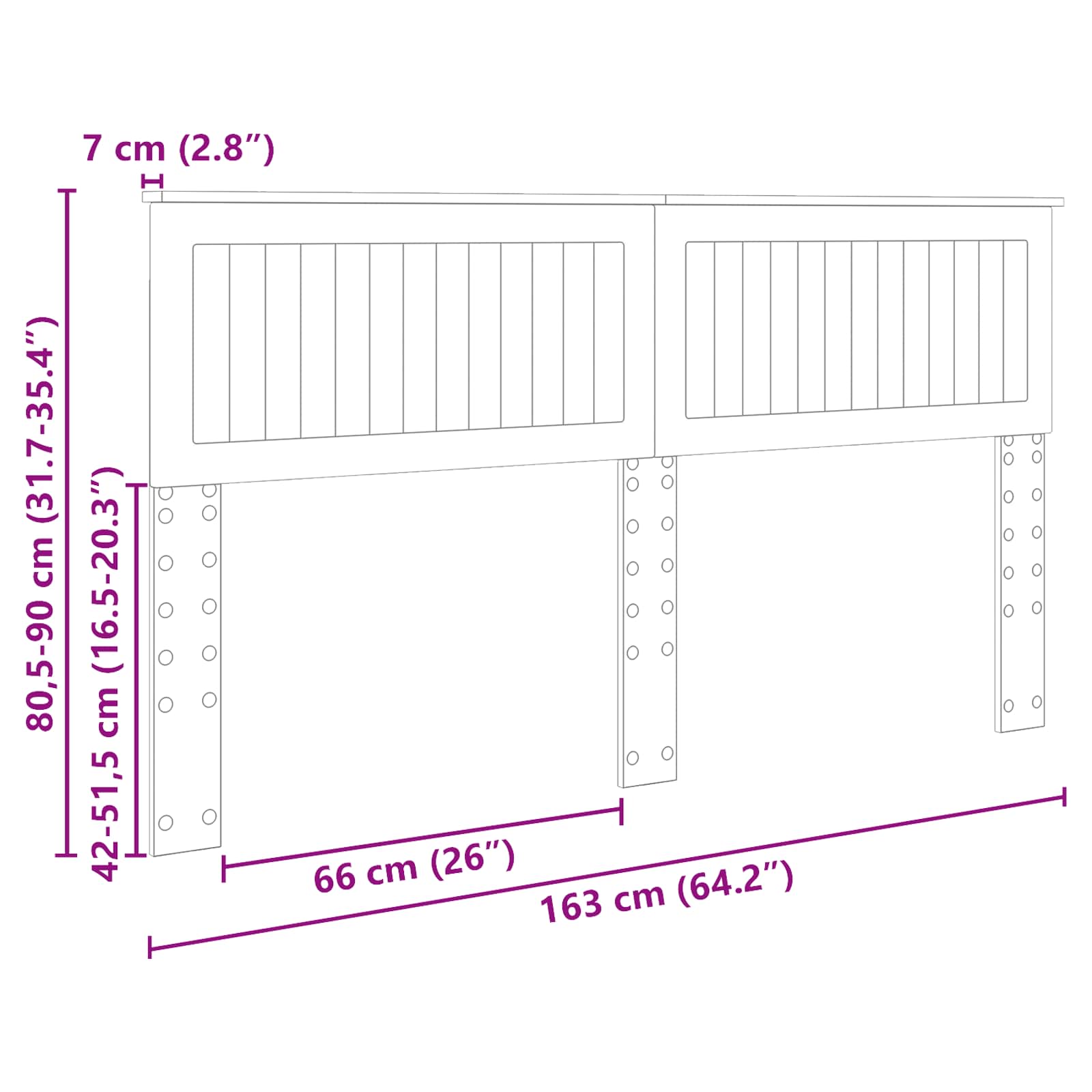 Κεφαλάρι Artisan Oak 160 cm Επεξεργασμένο ξύλο - Pakobazaar