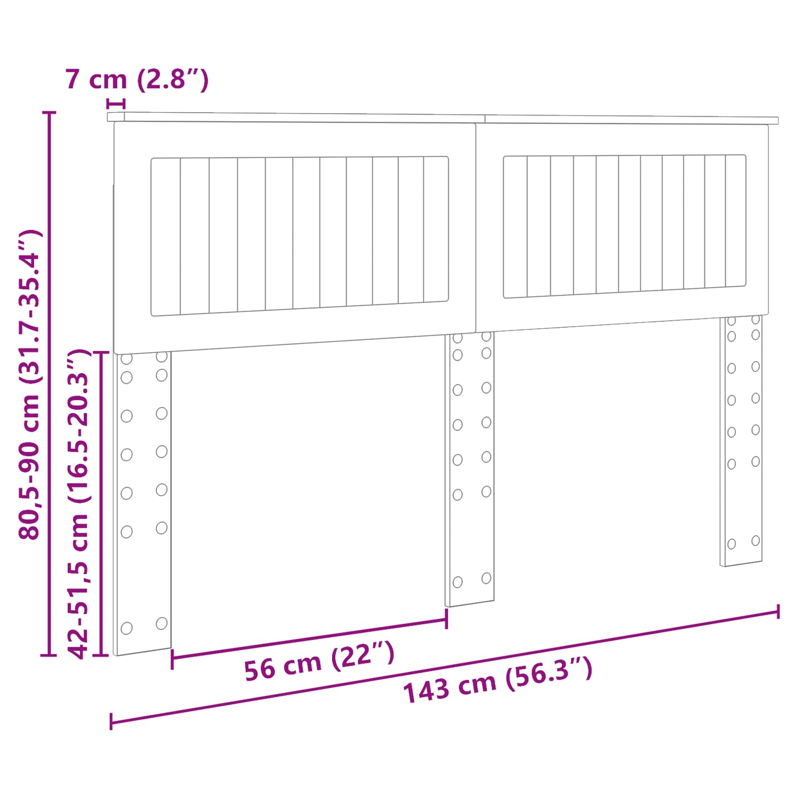 Κεφαλάρι Artisan Oak 140 cm Επεξεργασμένο ξύλο - Pakobazaar