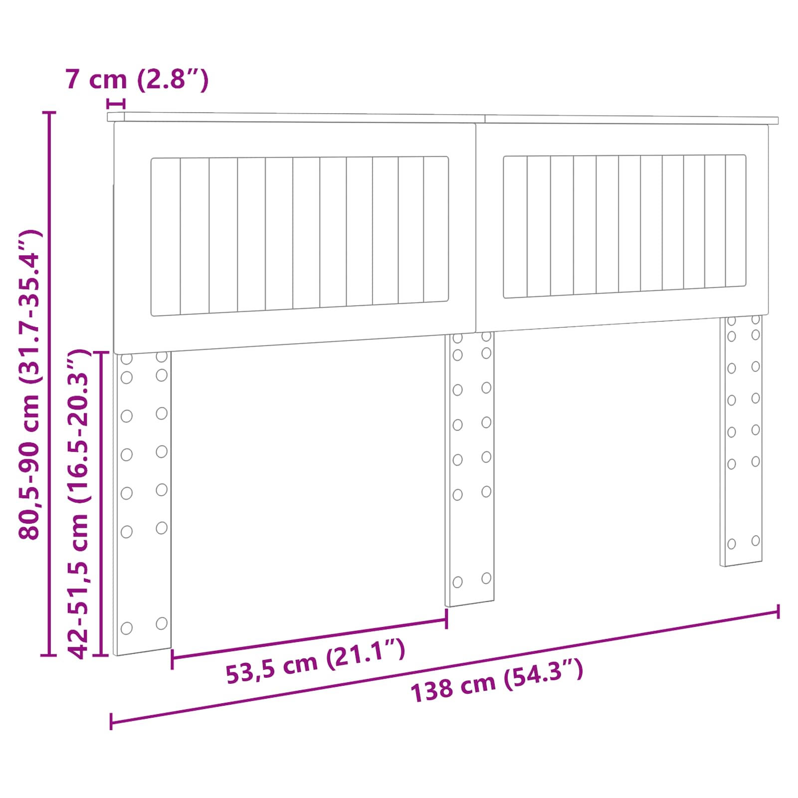Κεφαλάρι Καπνιστό Δρύς 135 cm Επεξεργασμένο ξύλο - Pakobazaar