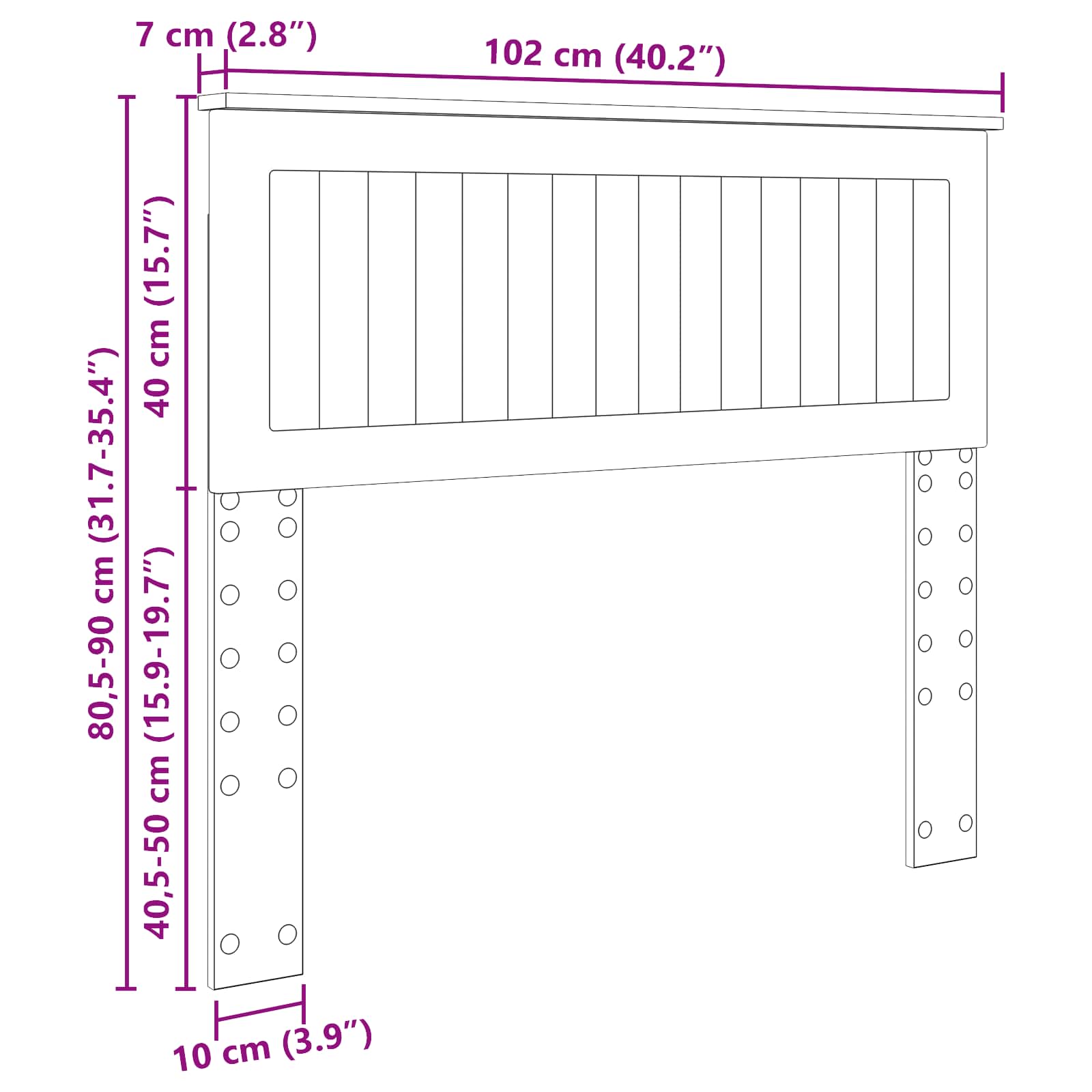 Κεφαλάρι Παλιό Ξύλο 100 cm Επεξεργασμένο ξύλο - Pakobazaar