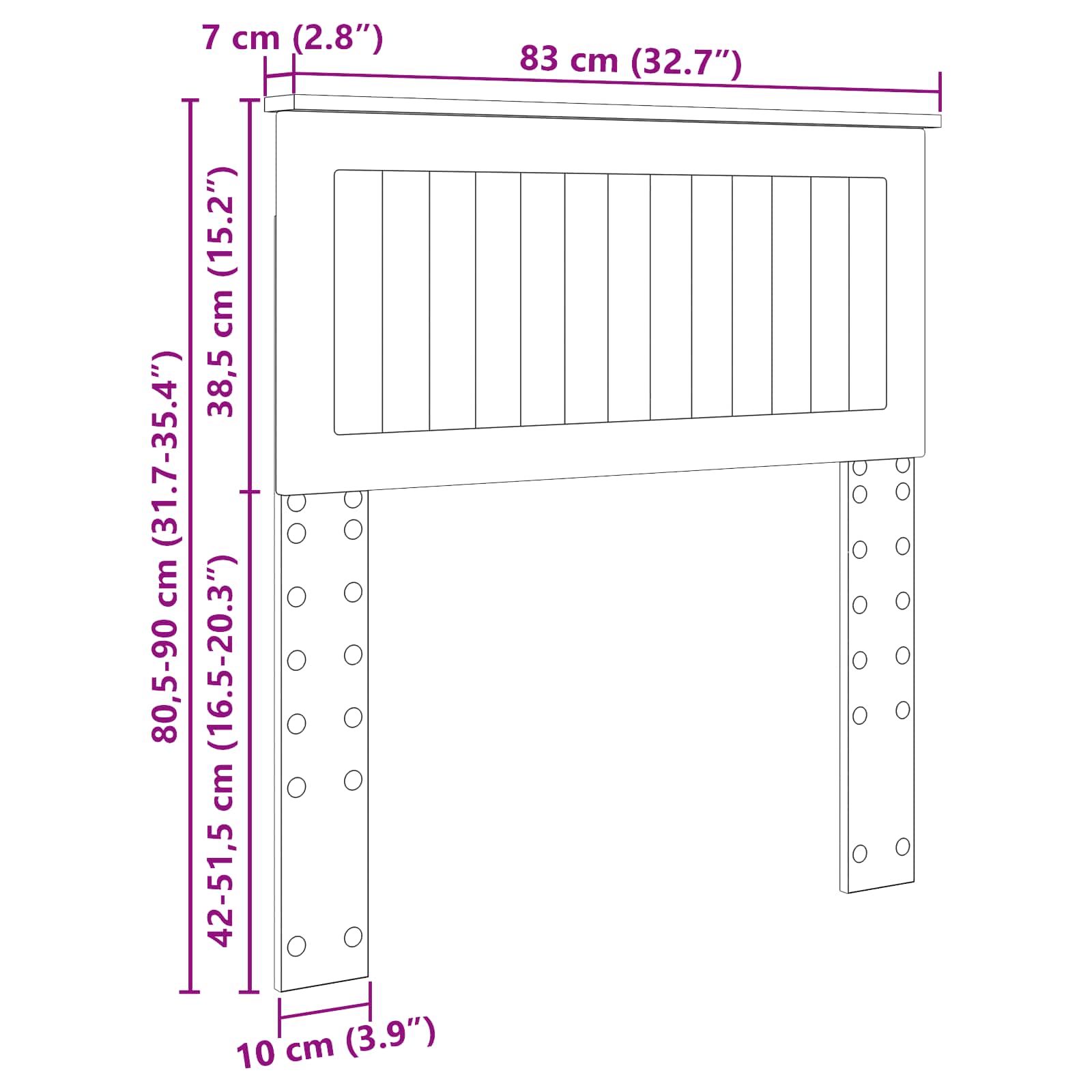 Κεφαλάρι Καπνιστό Δρύς 80 cm Επεξεργασμένο ξύλο - Pakobazaar