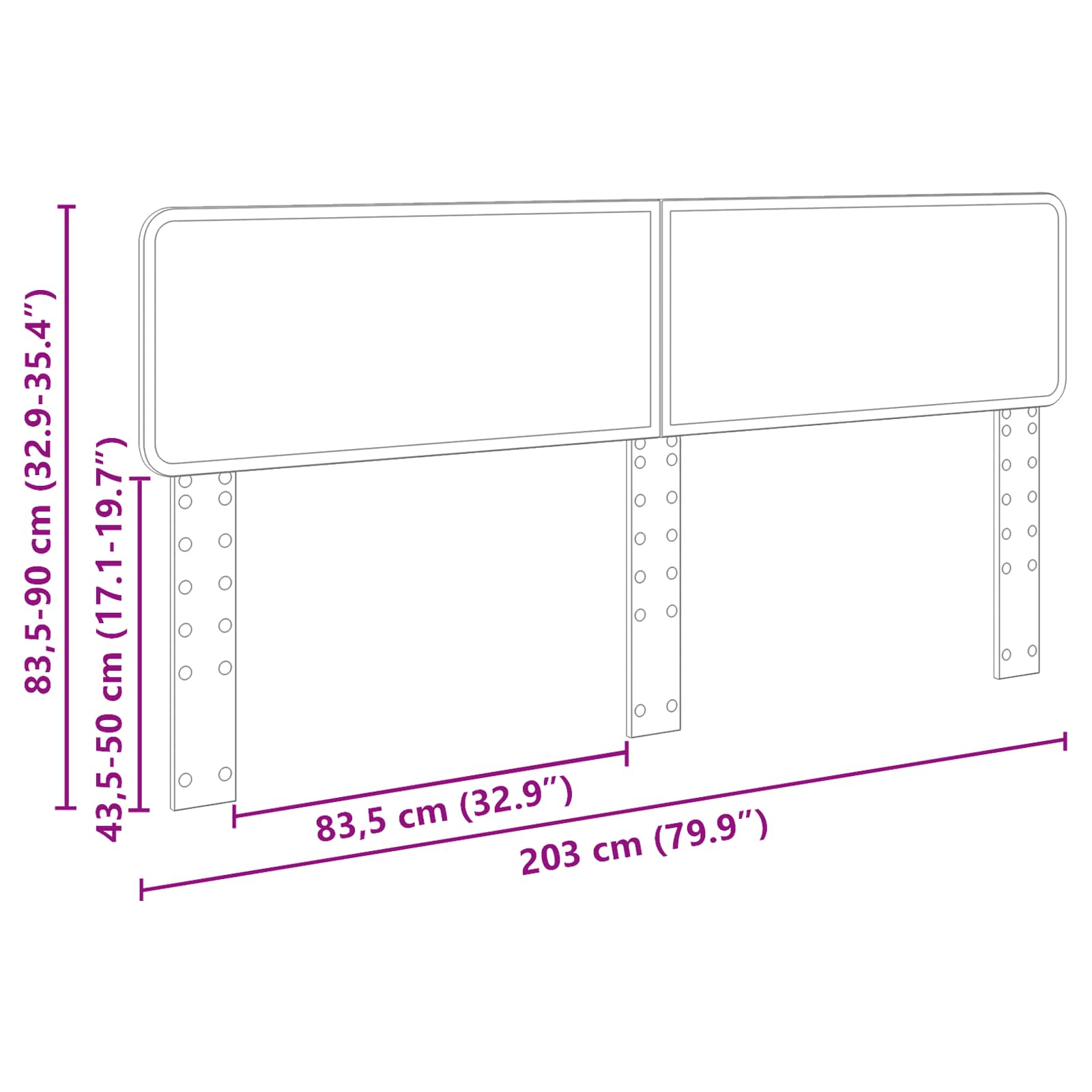 Κεφαλάρι Καφέ δρυς 200 cm Επεξεργασμένο ξύλο - Pakobazaar