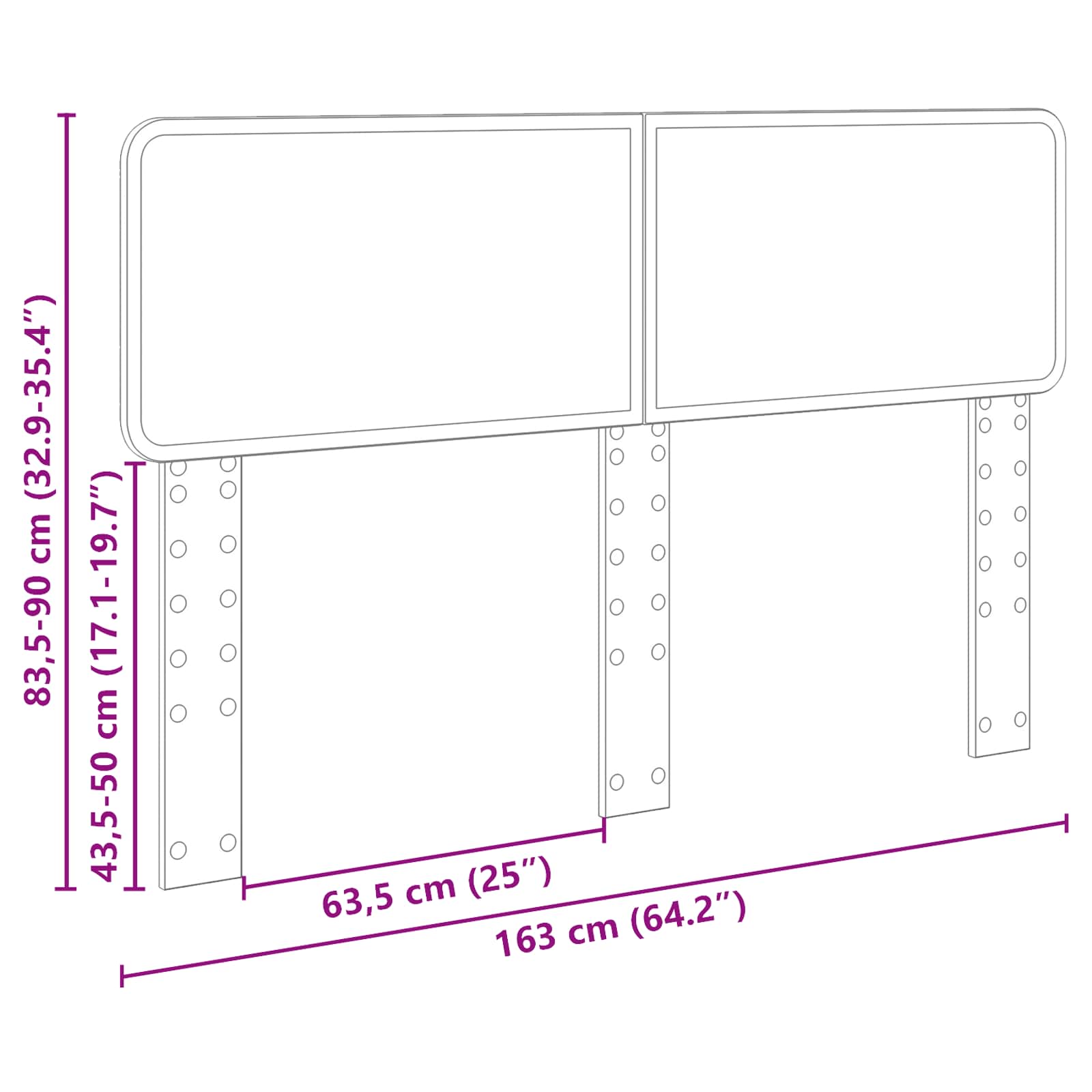 Κεφαλάρι Καφέ δρυς 160 cm Επεξεργασμένο ξύλο - Pakobazaar