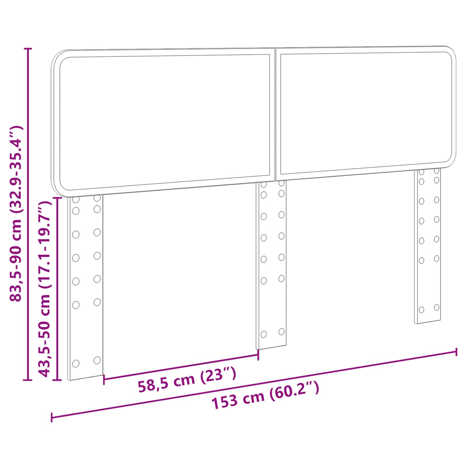 Κεφαλάρι Λευκό 150 cm Επεξεργασμένο ξύλο - Pakobazaar