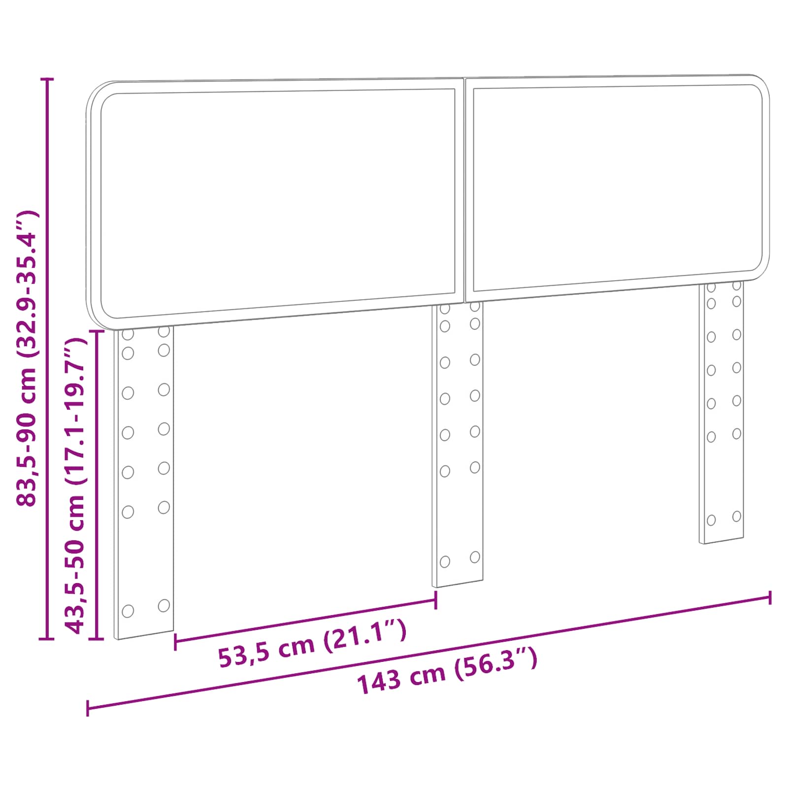 Κεφαλάρι Artisan Oak 140 cm Επεξεργασμένο ξύλο - Pakobazaar