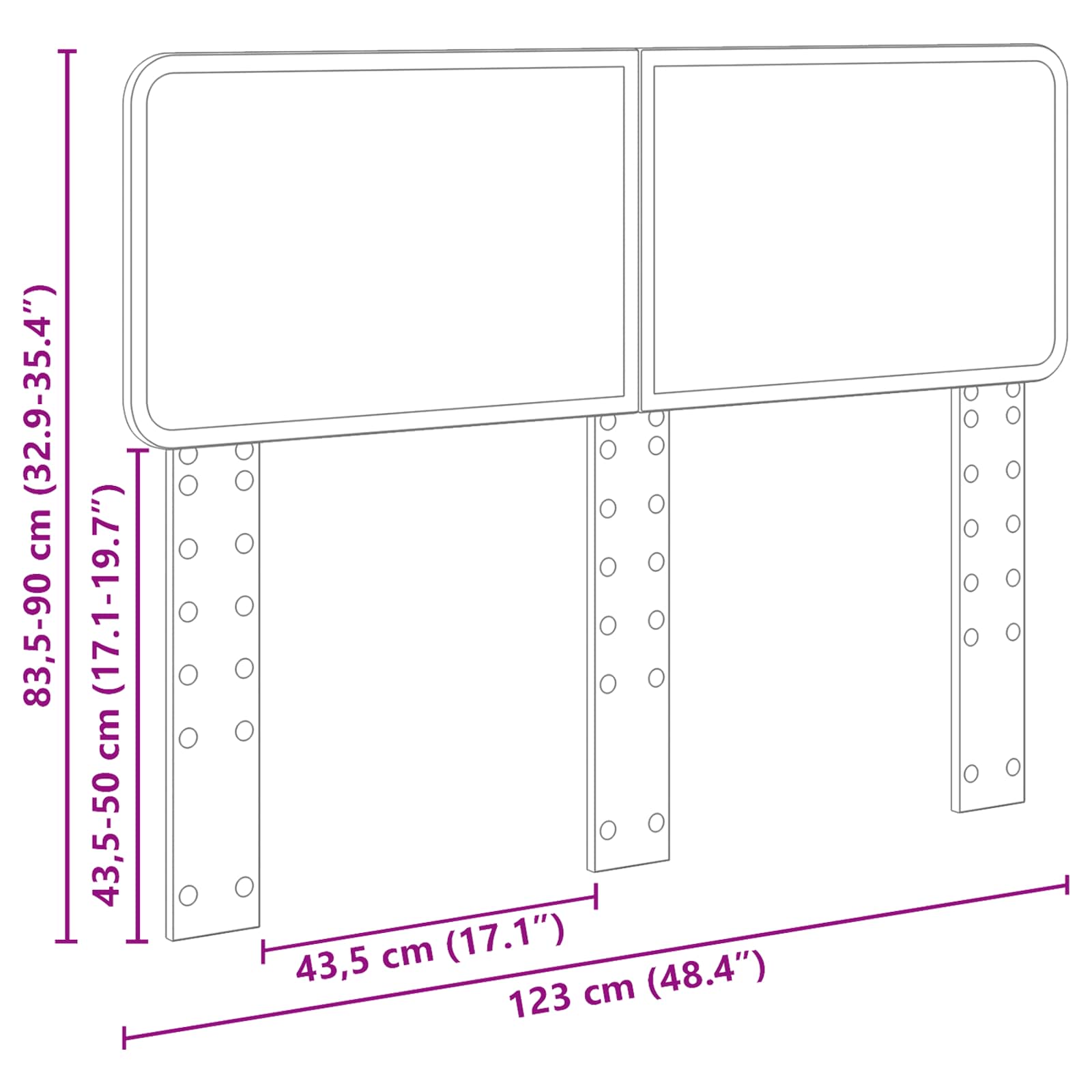 Κεφαλάρι Καφέ δρυς 120 cm Επεξεργασμένο ξύλο - Pakobazaar