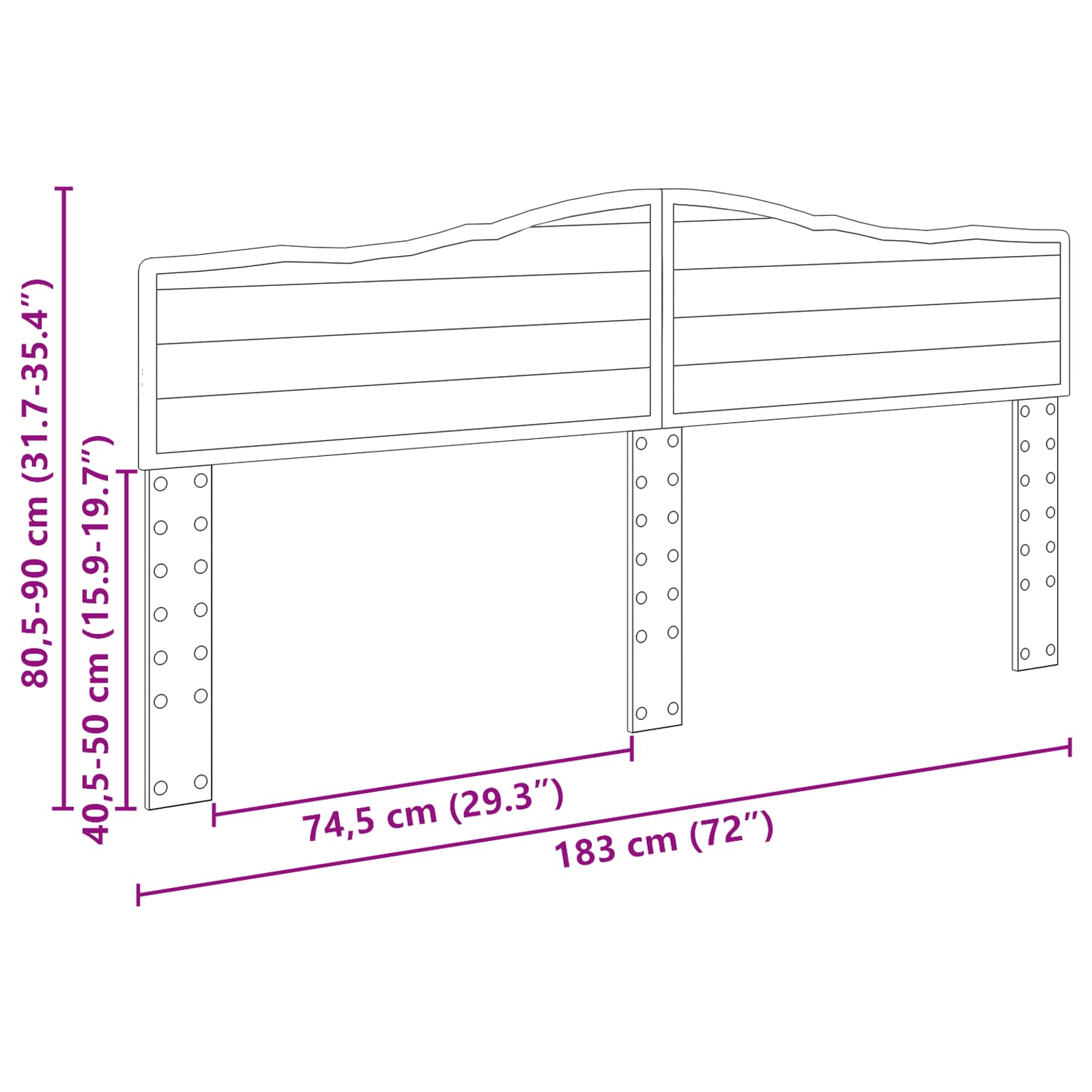 Κεφαλάρι Παλιό Ξύλο 180 cm Επεξεργασμένο ξύλο - Pakobazaar