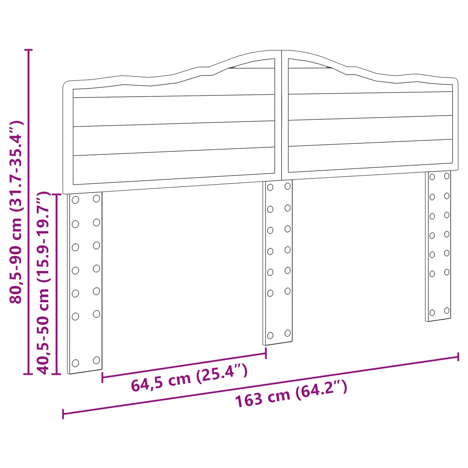 Κεφαλάρι Σκυρόδεμα Γκρι 160 cm Επεξεργασμένο ξύλο - Pakobazaar