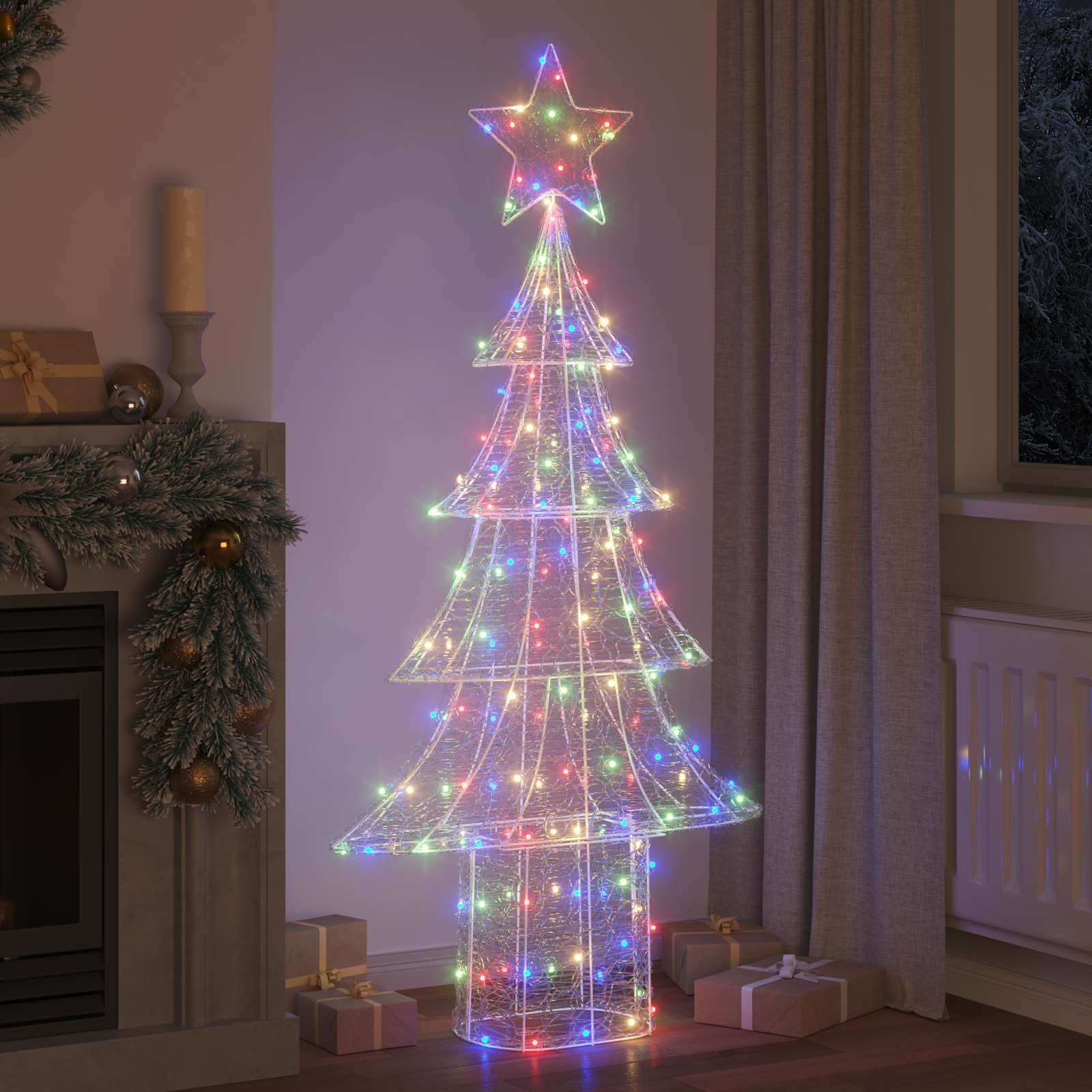 Χριστουγεννιάτικο Δέντρο με 240 LED Πολύχρωμο 180 cm Ακρυλικό - Pakobazaar