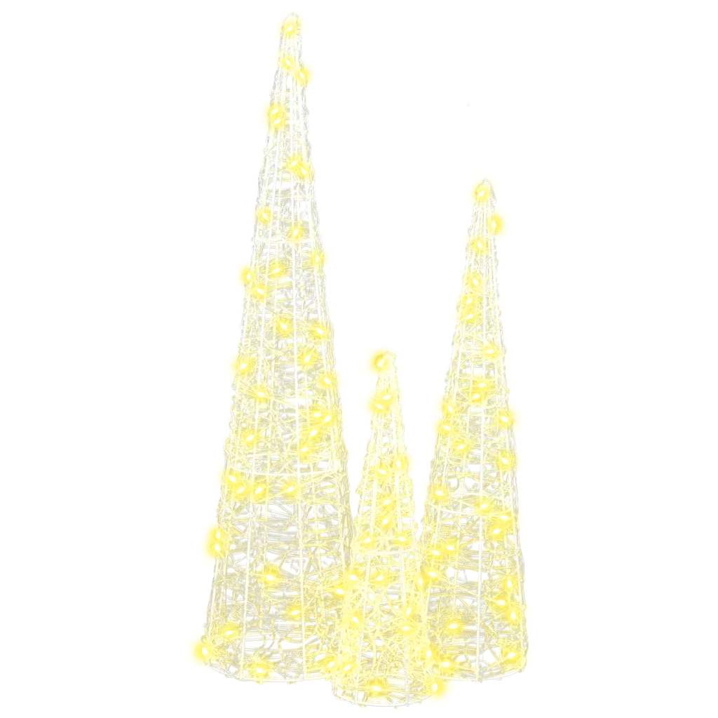 Χριστουγεννιάτικο Δέντρο 3 pcs Θερμό λευκό 20 x 20 x 80 εκ - Pakobazaar