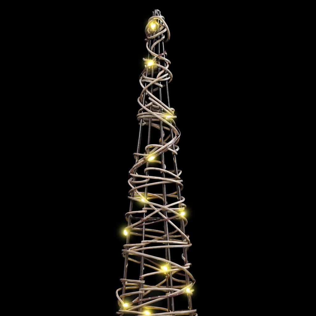 Χριστουγεννιάτικο Δέντρο με 90 LED 3 pcs Θερμό λευκό Ρατάν - Pakobazaar