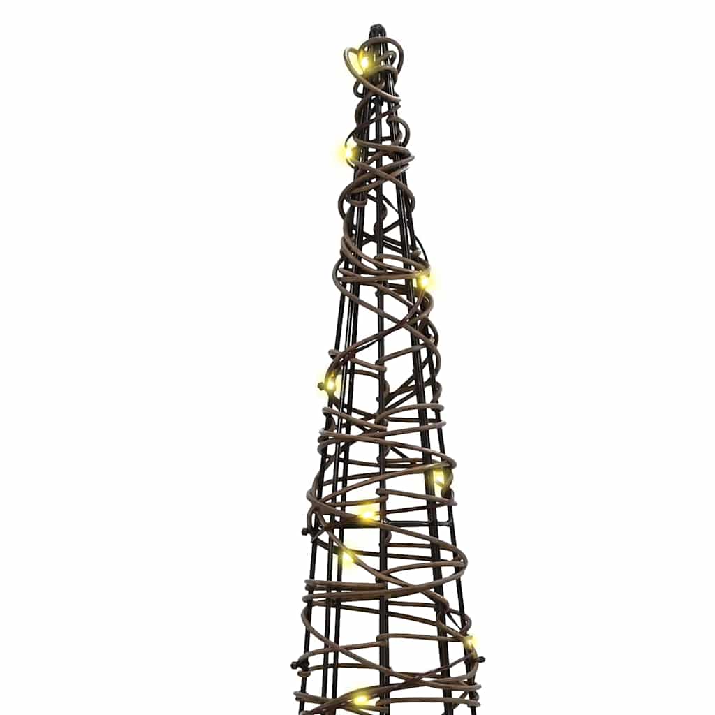 Χριστουγεννιάτικο Δέντρο με 90 LED 3 pcs Θερμό λευκό Ρατάν - Pakobazaar