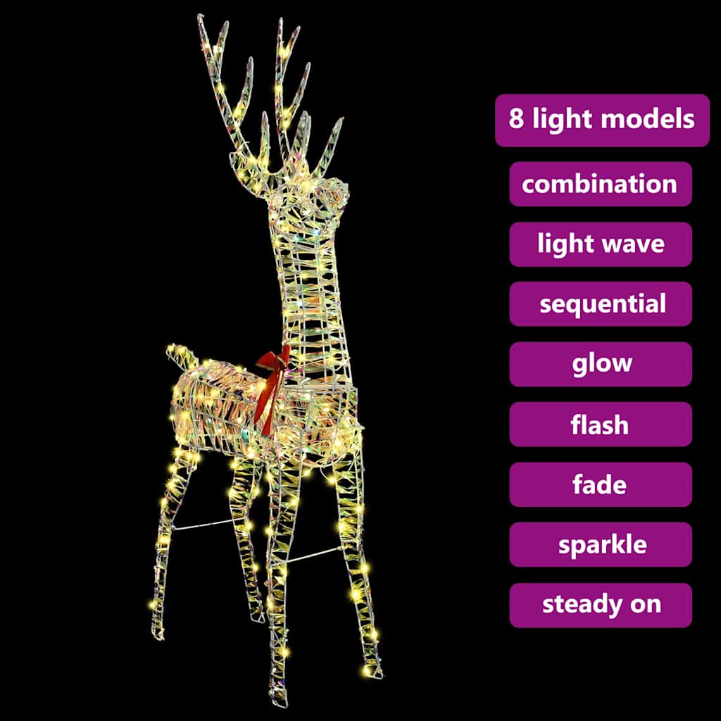 3D Ελάφι 140 LED Θερμό λευκό 128 εκ PET - Pakobazaar