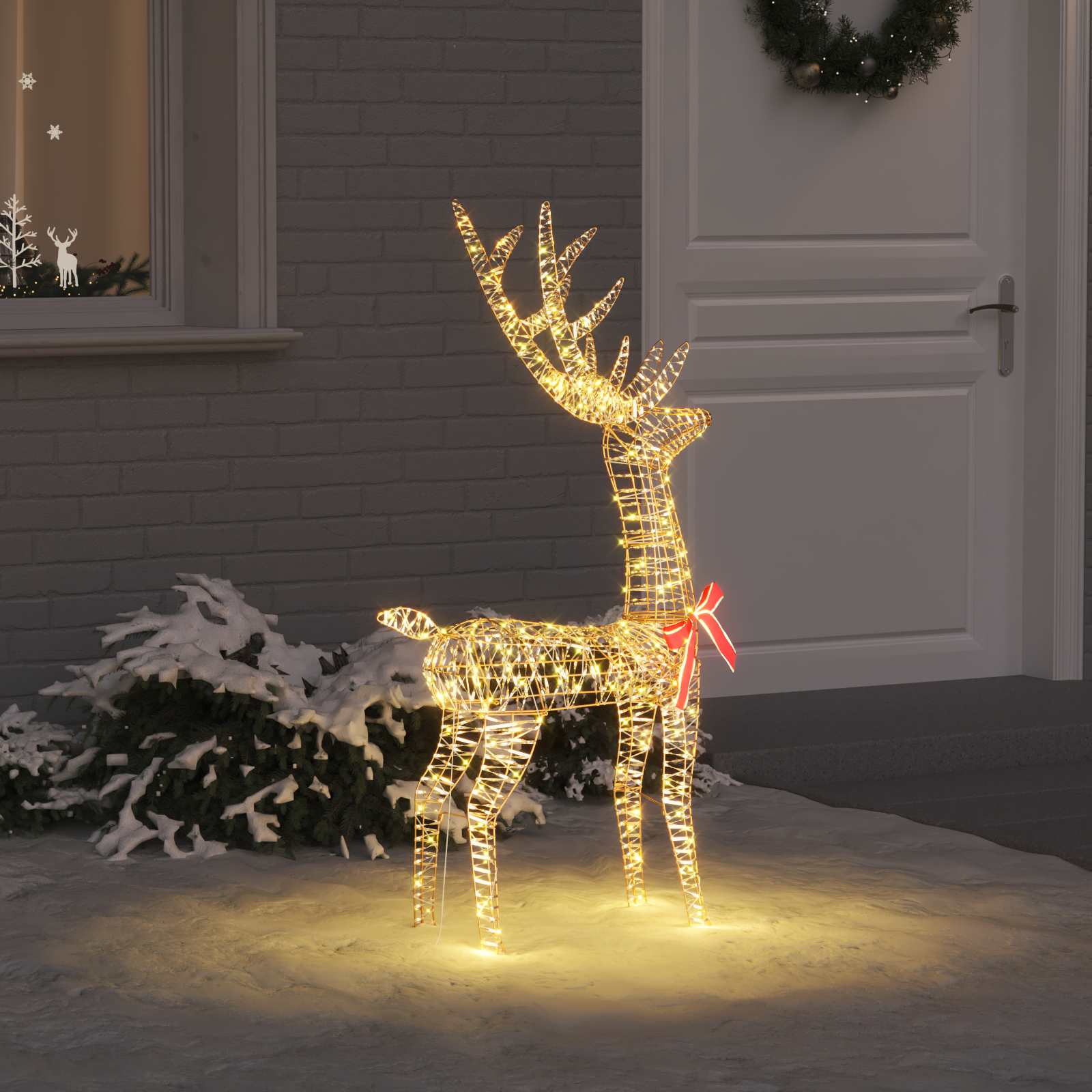 3D Ελάφι 140 LED Θερμό λευκό 128 εκ PET