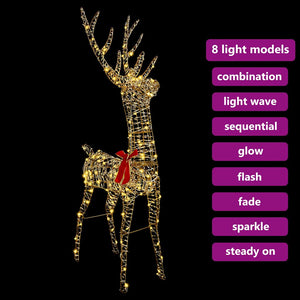 3D Ελάφι 140 LED Θερμό λευκό 128 εκ PET