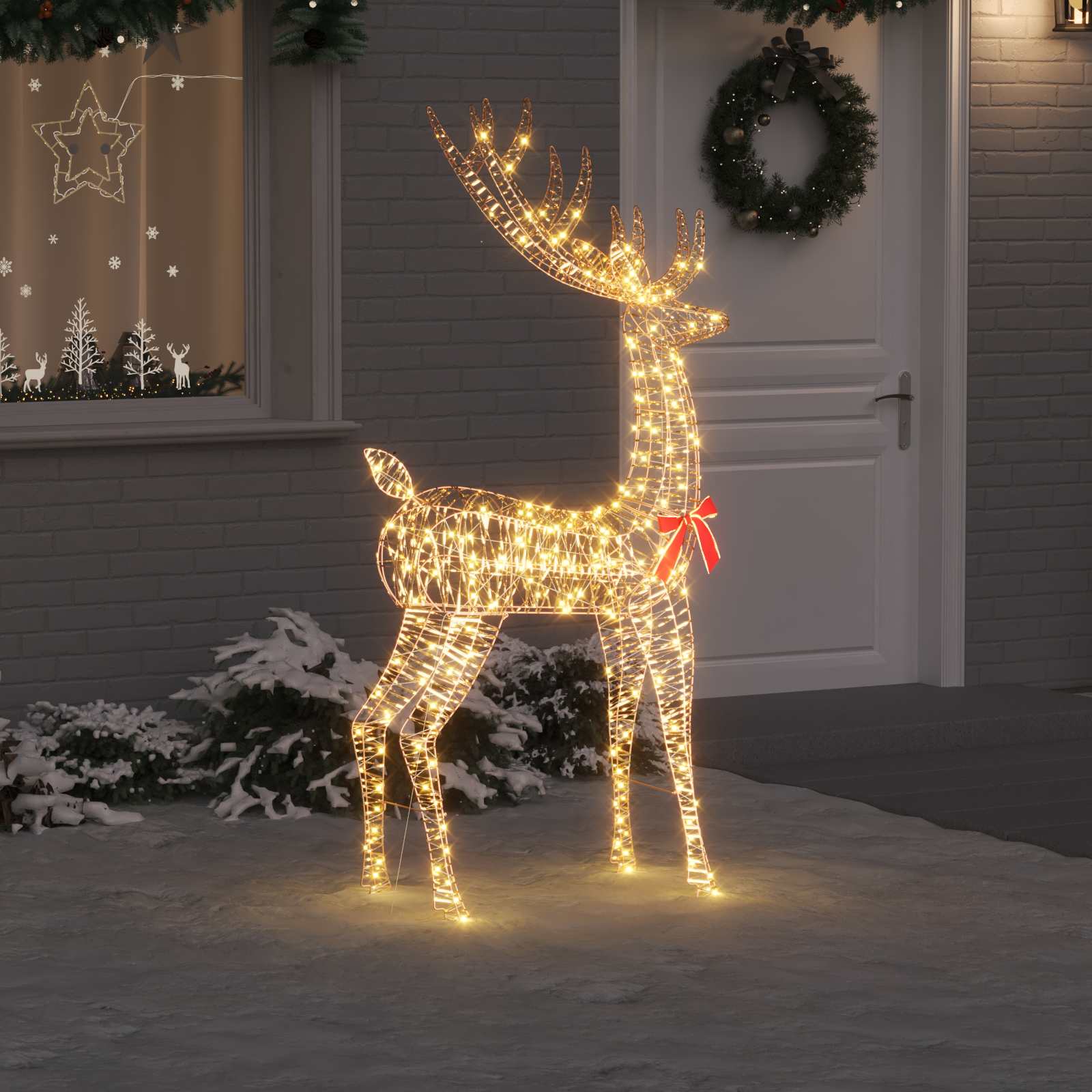 3D Ελάφι 250 LED Θερμό λευκό 96 x 40 x 180 cm PET - Pakobazaar