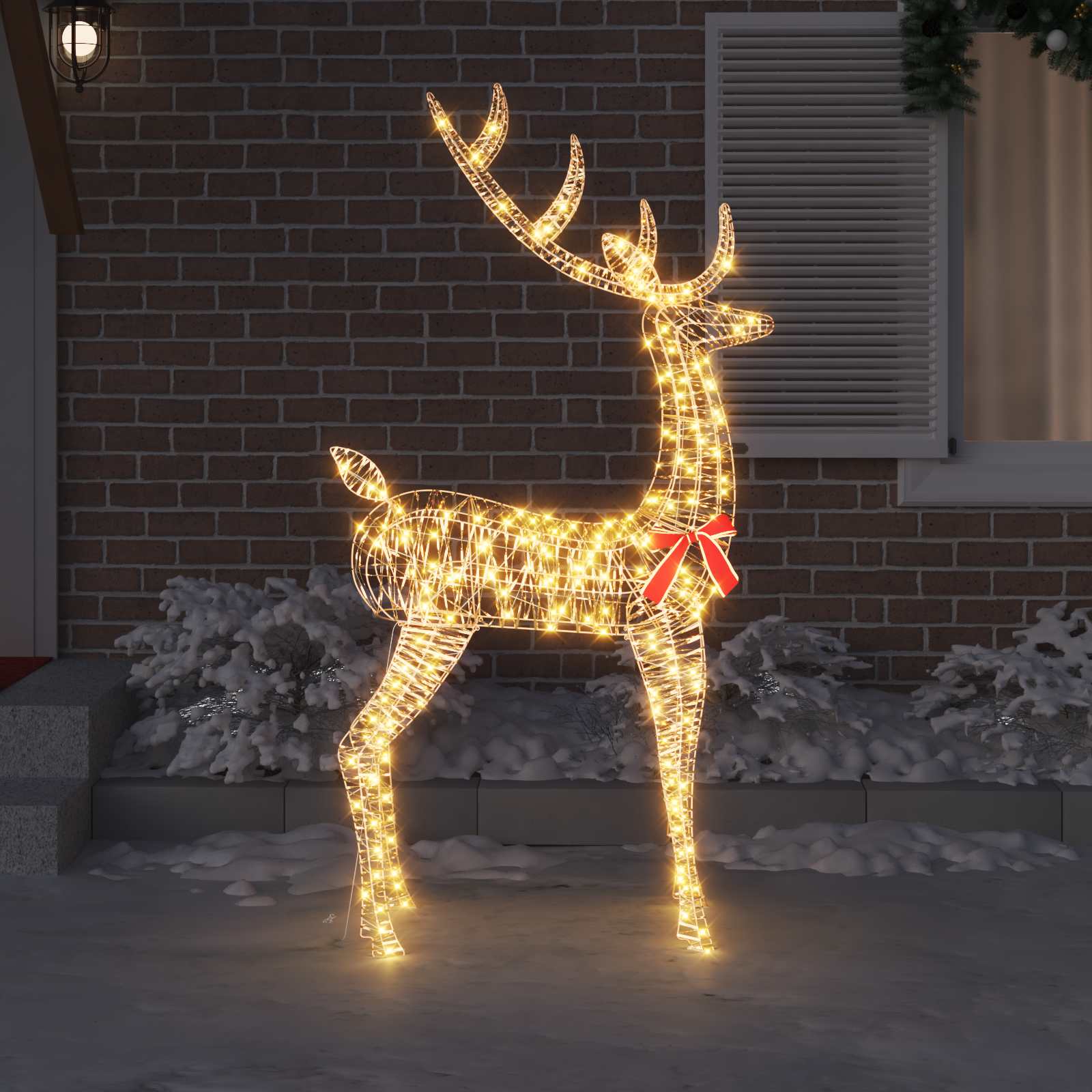 3D Ελάφι 250 LED Θερμό λευκό 96 x 40 x 180 cm PET - Pakobazaar