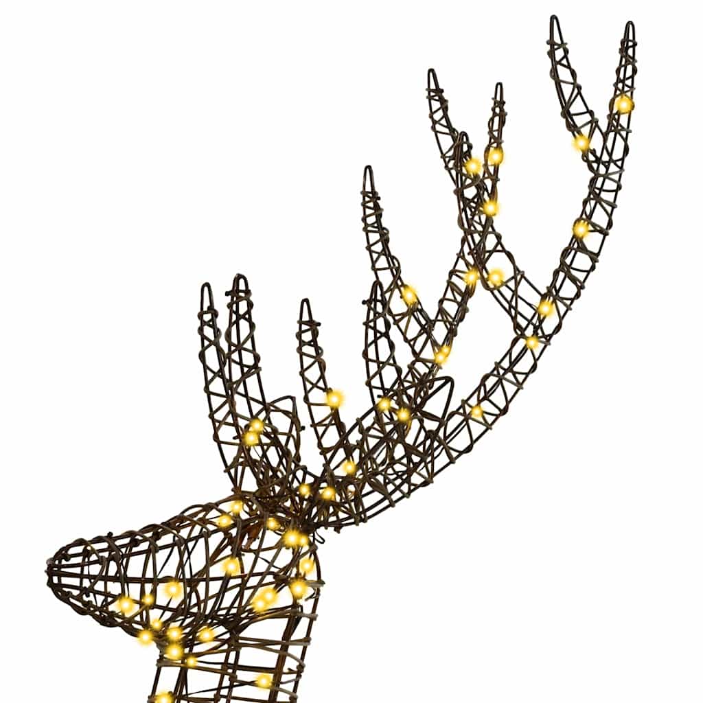 3D Ελάφι 250 LED Θερμό λευκό 180 cm Ρατάν