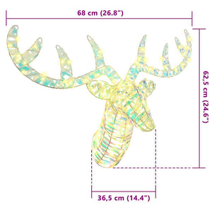 Έλκηθρο με Ελάφια Θερμό λευκό 68 x 36.5 x 62.5 εκ. PET - Pakobazaar