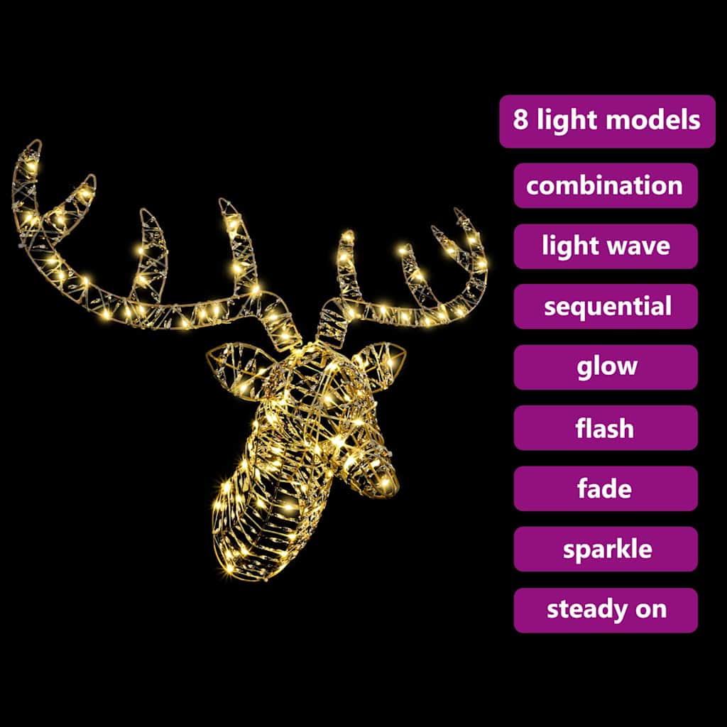 Έλκηθρο με Ελάφια Θερμό λευκό 68 x 36.5 x 62.5 εκ. PET - Pakobazaar