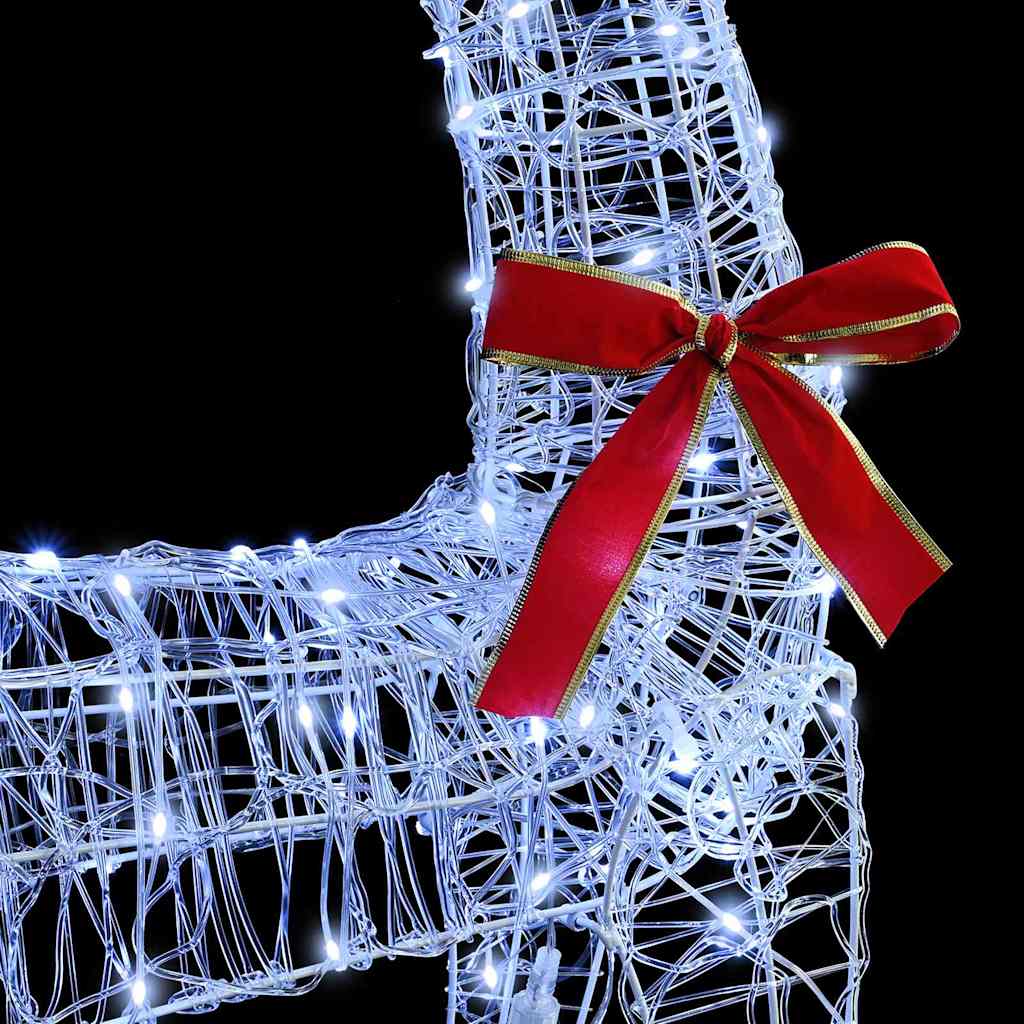 Έλκηθρο με Ελάφια Ψυχρό λευκό 70 x 26 x 130 εκ. Ακρυλικό - Pakobazaar