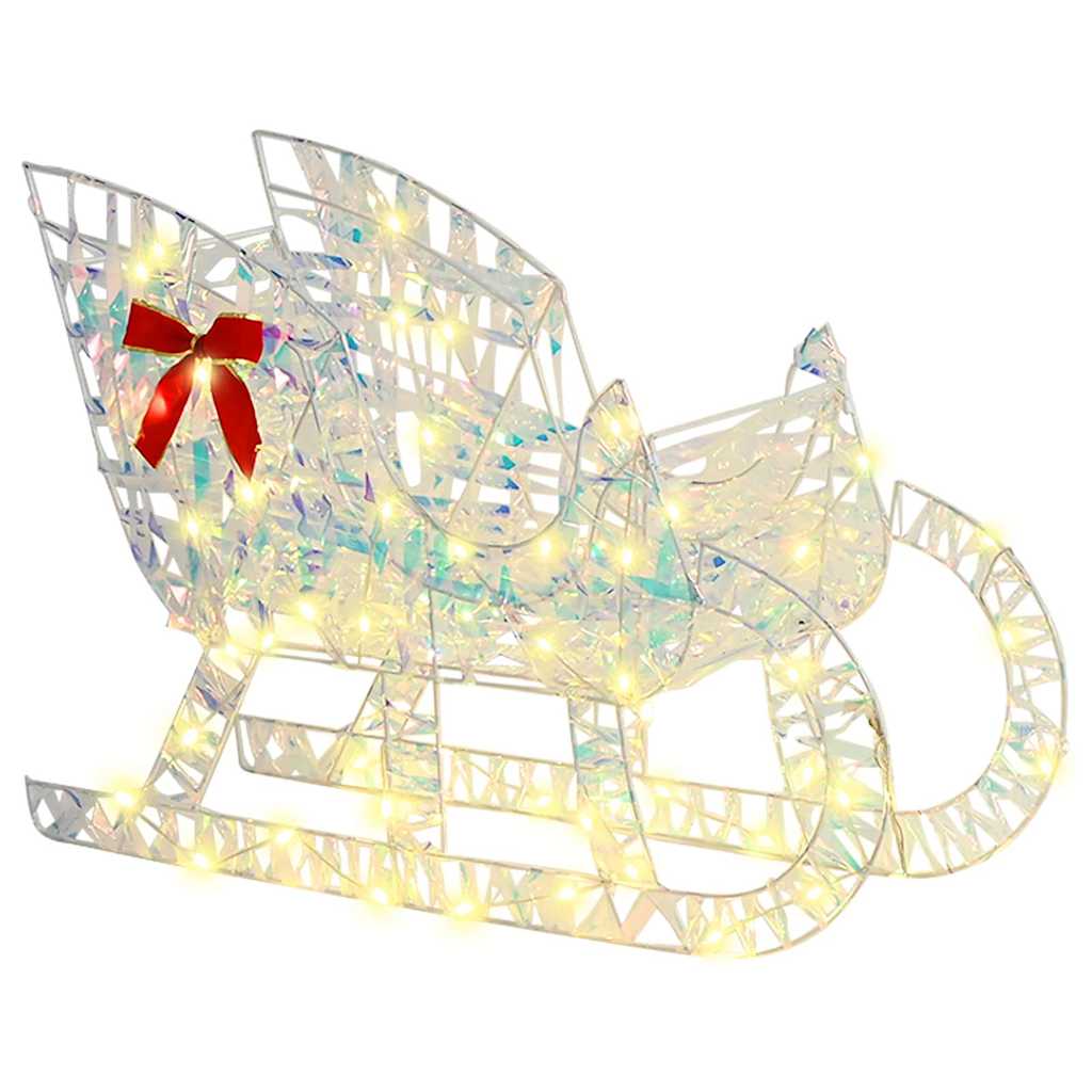 Έλκηθρο με Ελάφια με 200 LED Θερμό λευκό 70 x 26 x 129 εκ. PET - Pakobazaar