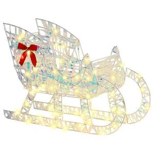 Έλκηθρο με Ελάφια με 200 LED Θερμό λευκό 70 x 26 x 129 εκ. PET - Pakobazaar