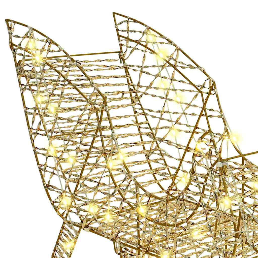 Έλκηθρο με Ελάφια με 200 LED Θερμό λευκό 70 x 26 x 129 εκ. PET - Pakobazaar