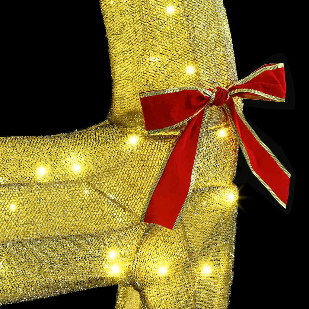 Έλκηθρο με Ελάφια Θερμό λευκό 151 x 28 x 128.5 εκ. ύφασμα - Pakobazaar