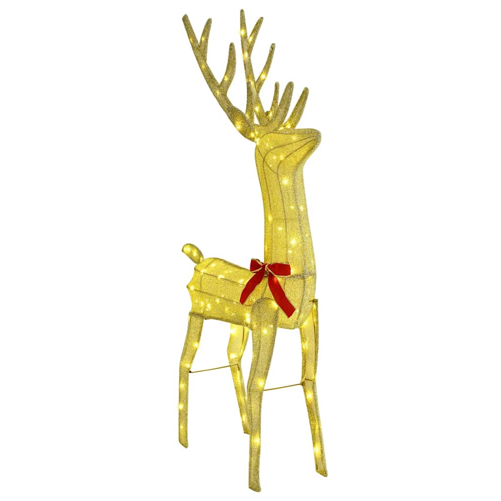 Έλκηθρο με Ελάφια Θερμό λευκό 151 x 28 x 128.5 εκ. ύφασμα - Pakobazaar