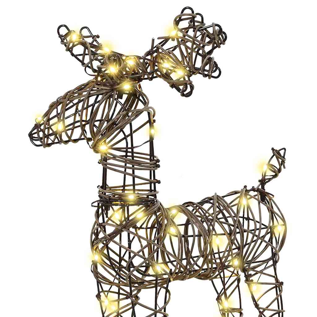 Έλκηθρο με Ελάφια με 160 LED Θερμό λευκό 53 x 28 x 33 εκ Ρατάν - Pakobazaar