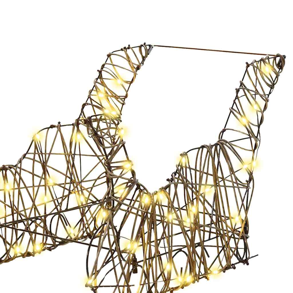 Έλκηθρο με Ελάφια με 160 LED Θερμό λευκό 53 x 28 x 33 εκ Ρατάν - Pakobazaar