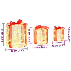 Διακόσμηση Κουτιού Δώρου 3 pcs Θερμό λευκό 20 x 20 x 21 εκ - Pakobazaar