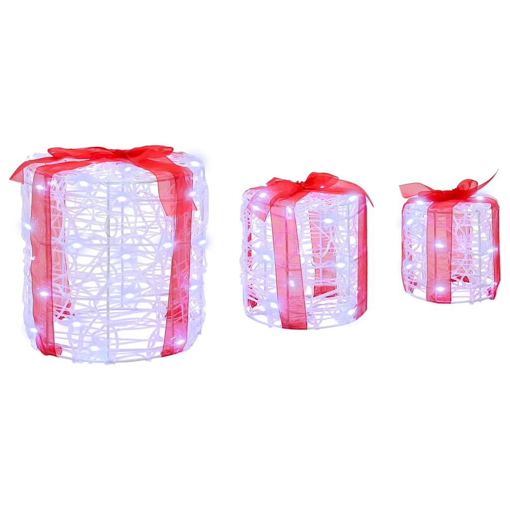 Διακόσμηση Κουτιού Δώρου 3 pcs Ψυχρό λευκό 20 x 20 x 21 εκ - Pakobazaar