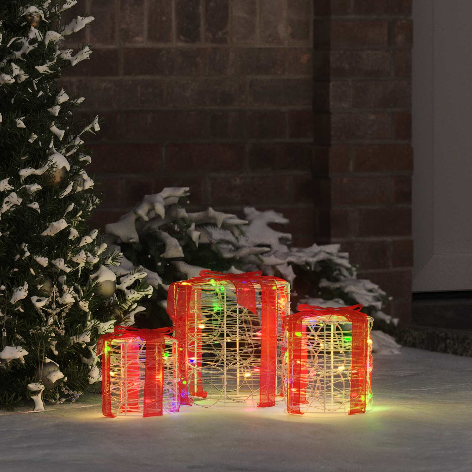 Διακόσμηση Κουτιού Δώρου 3 pcs πολύχρωμο 20 x 20 x 21 εκ - Pakobazaar