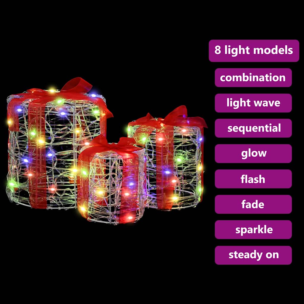 Διακόσμηση Κουτιού Δώρου 3 pcs πολύχρωμο 20 x 20 x 21 εκ - Pakobazaar