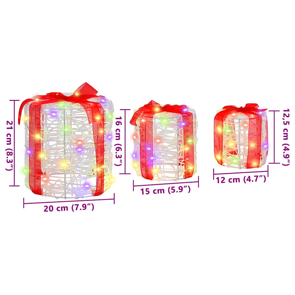 Διακόσμηση Κουτιού Δώρου 3 pcs πολύχρωμο 20 x 20 x 21 εκ - Pakobazaar
