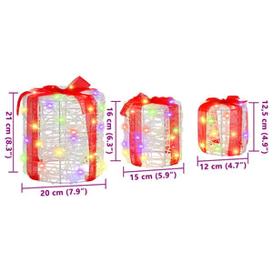 Διακόσμηση Κουτιού Δώρου 3 pcs πολύχρωμο 20 x 20 x 21 εκ - Pakobazaar
