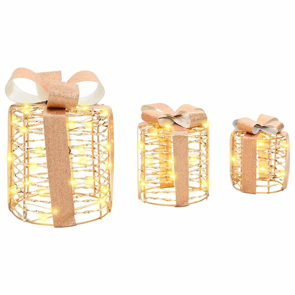 Διακόσμηση Κουτιού Δώρου 3 pcs Θερμό λευκό 20 x 20 x 20 εκ. PET - Pakobazaar