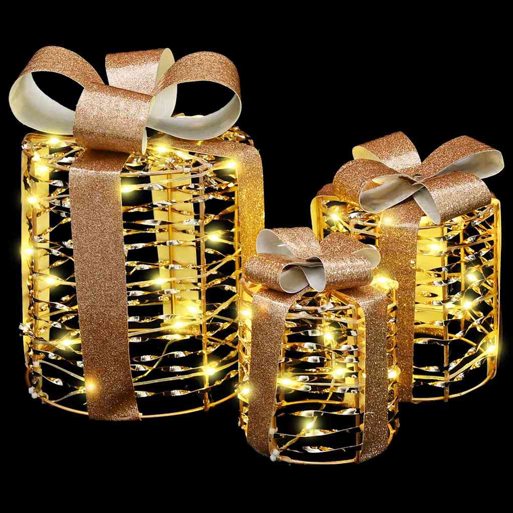 Διακόσμηση Κουτιού Δώρου 3 pcs Θερμό λευκό 20 x 20 x 20 εκ. PET - Pakobazaar