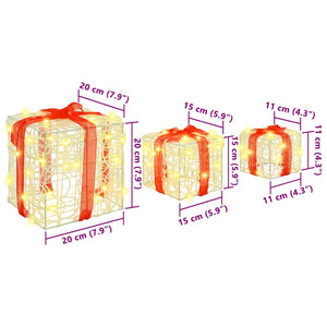 Κουτί Δώρου 3 pcs Θερμό λευκό 20 x 20 x 20 εκ. Ακρυλικό - Pakobazaar