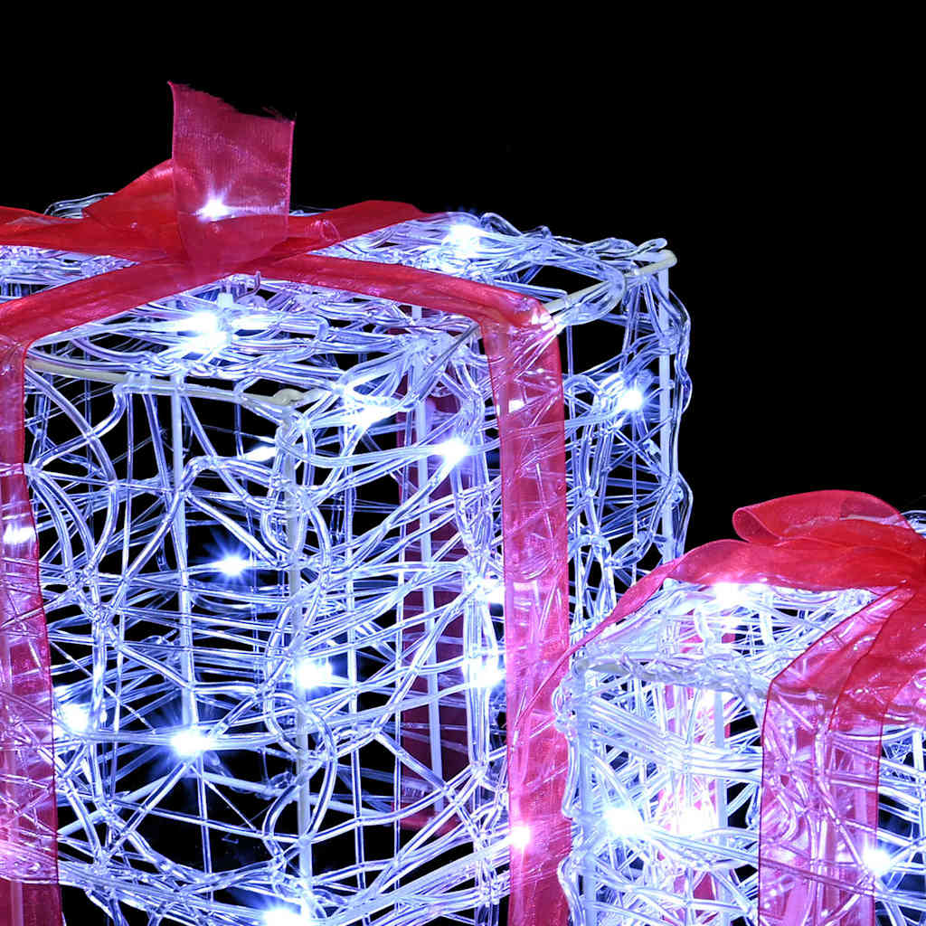 Κουτί Δώρου 3 pcs Ψυχρό λευκό 20 x 20 x 20 εκ. Ακρυλικό - Pakobazaar