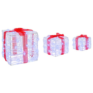 Κουτί Δώρου 3 pcs Ψυχρό λευκό 20 x 20 x 20 εκ. Ακρυλικό - Pakobazaar