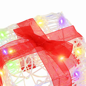 Κουτί Δώρου με 60 LED 3 pcs Πολύχρωμο 20 x 20 x 20 εκ. Ακρυλικό - Pakobazaar